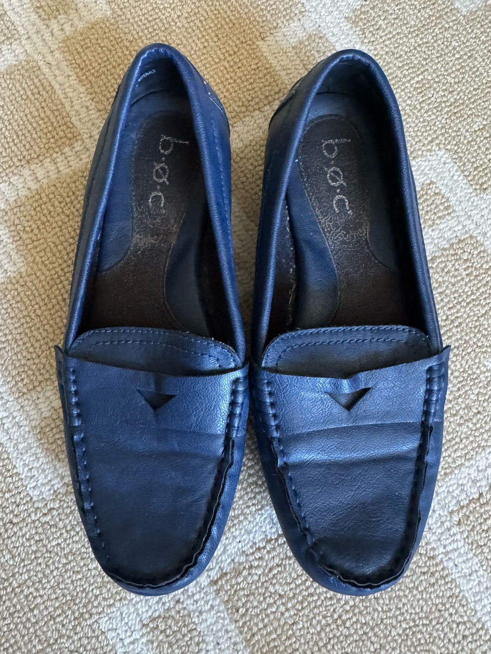 BOC Born Navy Leather Driving Moccasin Loafers Comfort Flats Size 7 - Picture 10 of 10